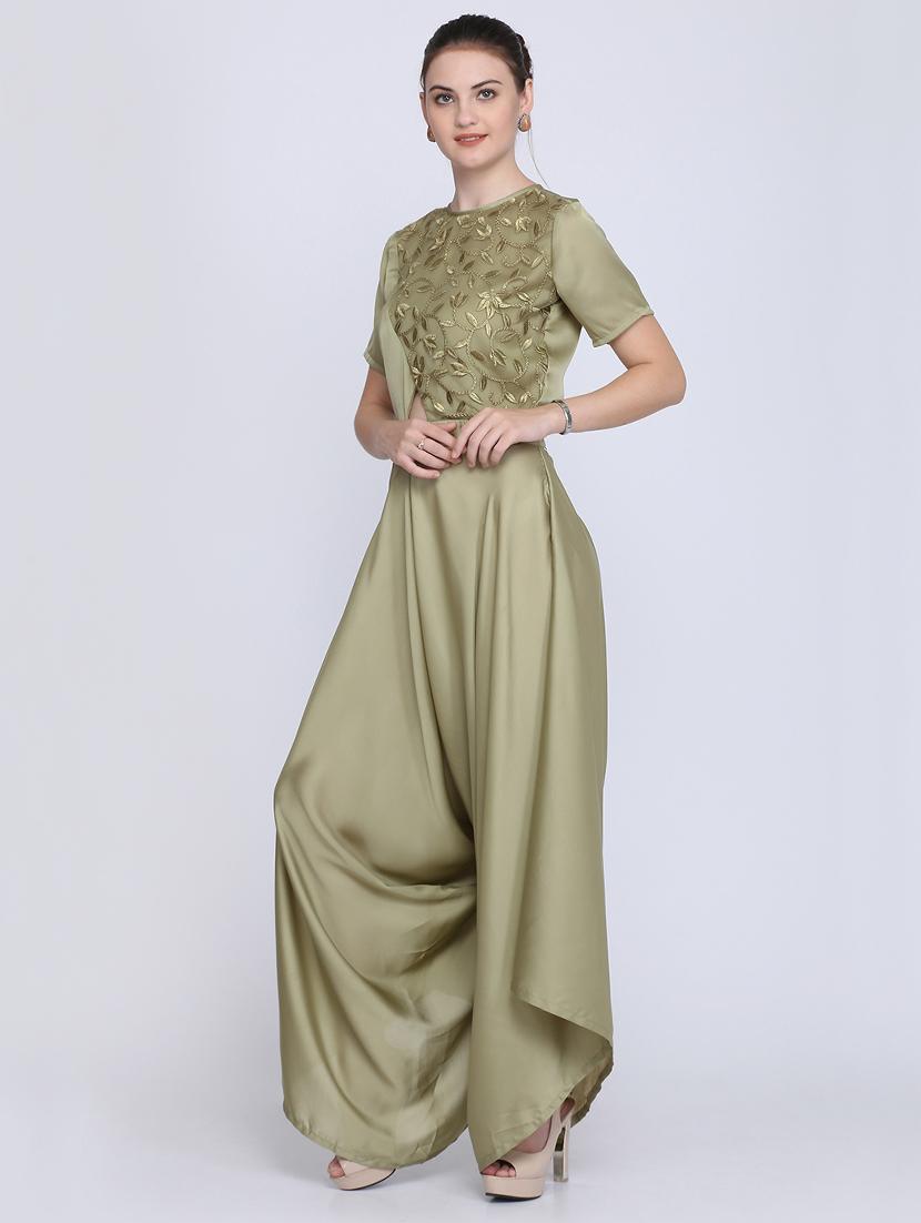 green satin cocktail gown - 16613833 - Zoom Image - 2
