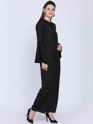 ruffle trim full leg jumpsuit - 16613836 - Standard Image - 2