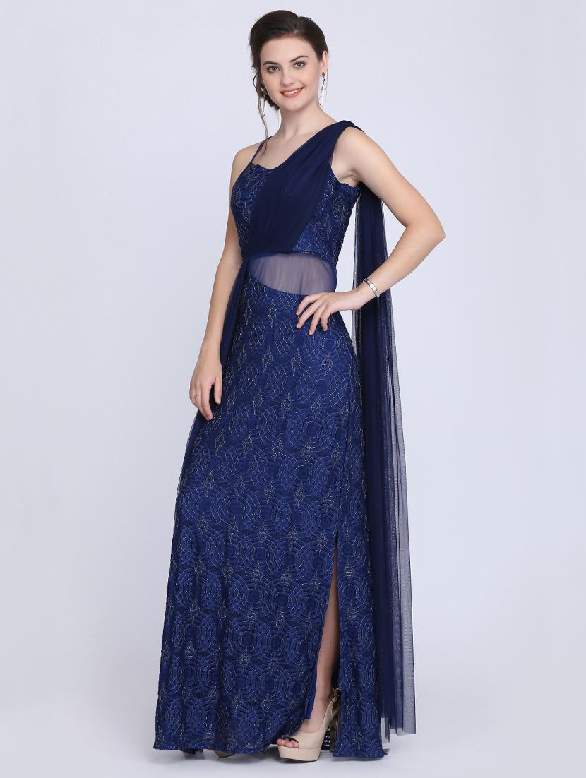 embroidered off shoulder gown - 16613849 - Zoom Image - 2