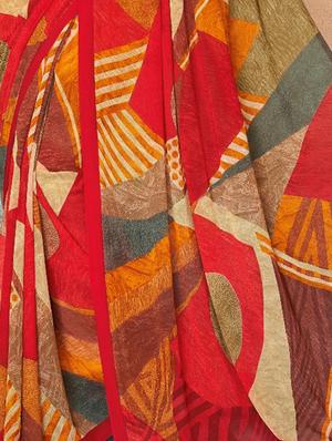 abstract printed saree with blouse - 16613891 - Standard Image - 2