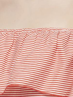 off shoulder striped schiffli top - 16614102 - Standard Image - 5