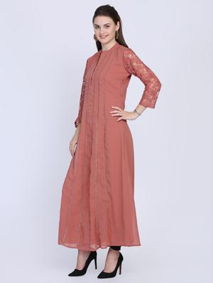notch neck embellished detail maxi dress - 16614305 - Standard Image - 2