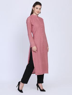 solid straight kurta - 16614316 - Standard Image - 2