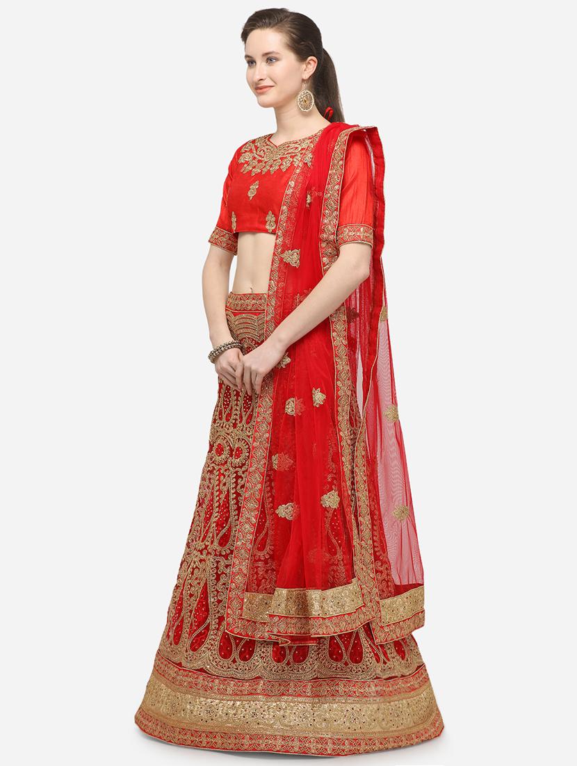 embroidered a-line lehenga - 16614372 - Zoom Image - 2