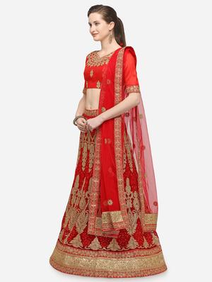 embroidered a-line lehenga - 16614373 - Standard Image - 2