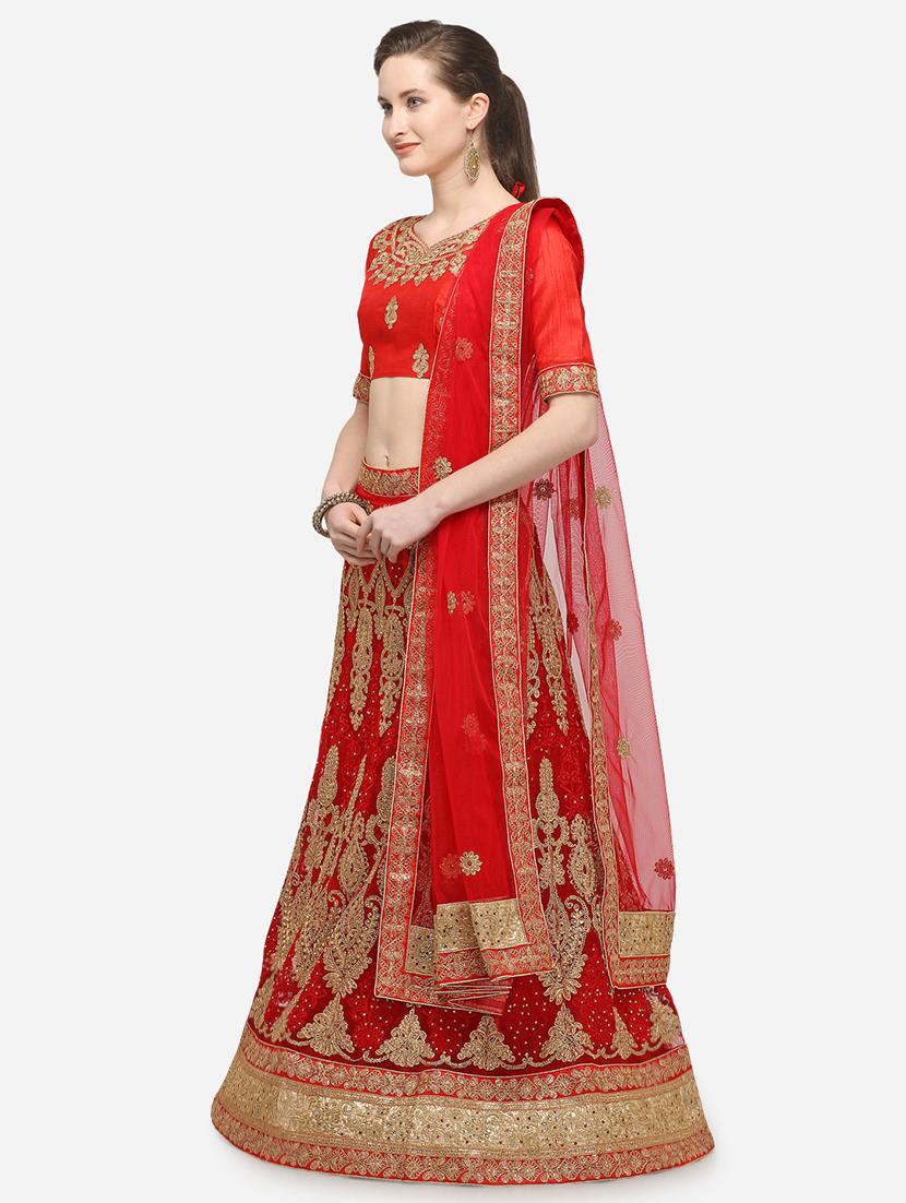 embroidered a-line lehenga - 16614373 - Zoom Image - 2