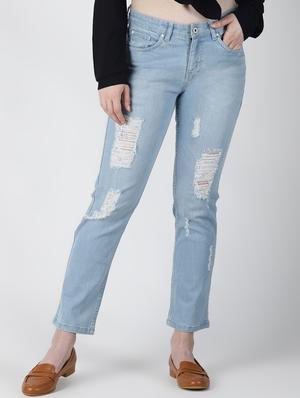 high rise distressed jeans - 16614608 - Standard Image - 2