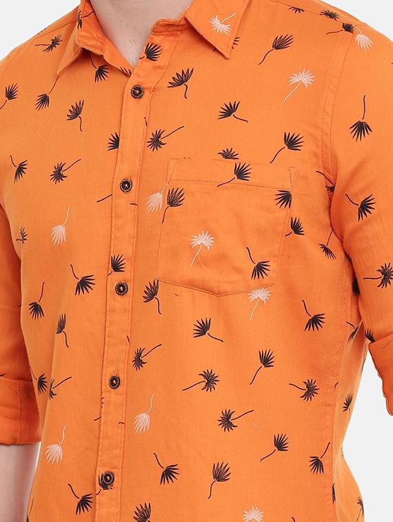 orange printed casual shirt - 16614771 - Zoom Image - 5