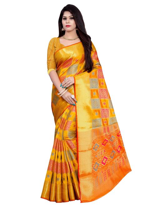 kanjivaram zari saree with blouse - 16614873 - Very Small Image - 1