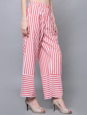 button detail striped palazzo - 16614916 - Standard Image - 2