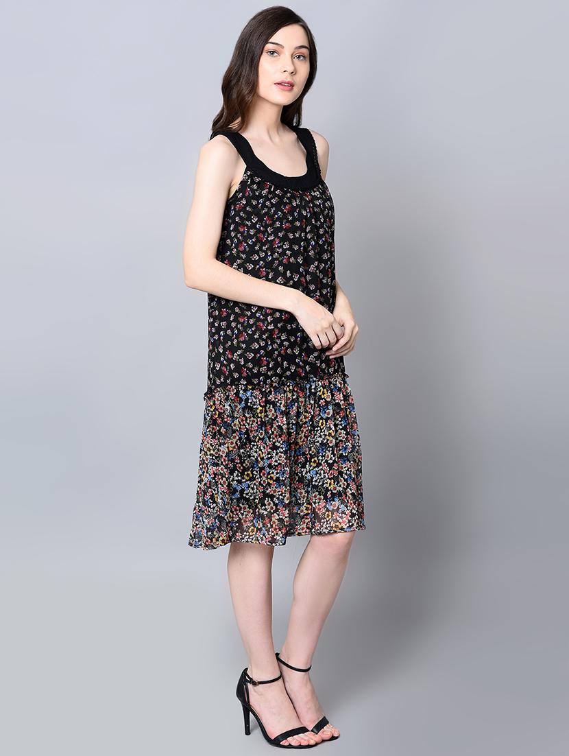 gathered floral a-line dress - 16614984 - Zoom Image - 2