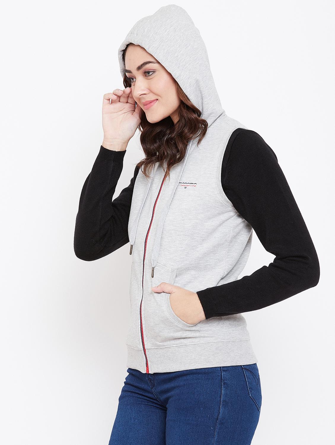contrast tapping hooded jacket - 16615133 - Zoom Image - 2