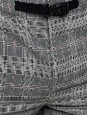 grey checkered flat front casual trouser - 16615204 - Standard Image - 5