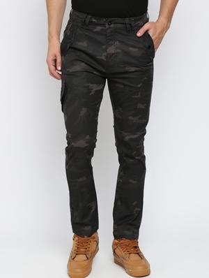grey camouflage print casual trouser - 16615205 - Standard Image - 2