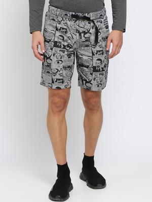 grey printed shorts - 16615213 - Standard Image - 2