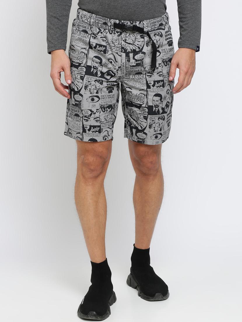 grey printed shorts - 16615213 - Zoom Image - 2