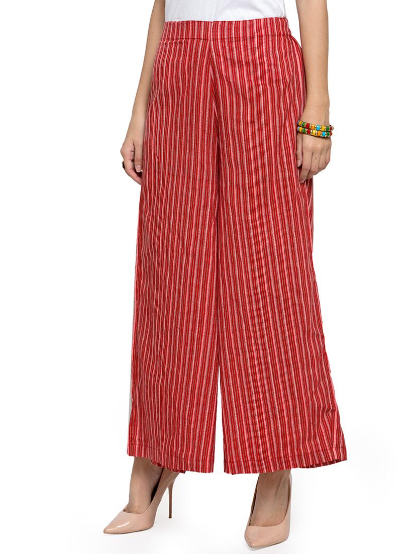 high rise striped palazzo - 16615295 - Zoom Image - 2
