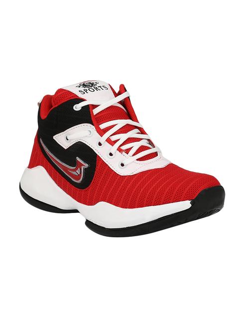 red mesh lace up sport shoes - 16615685 - Standard Image - 1