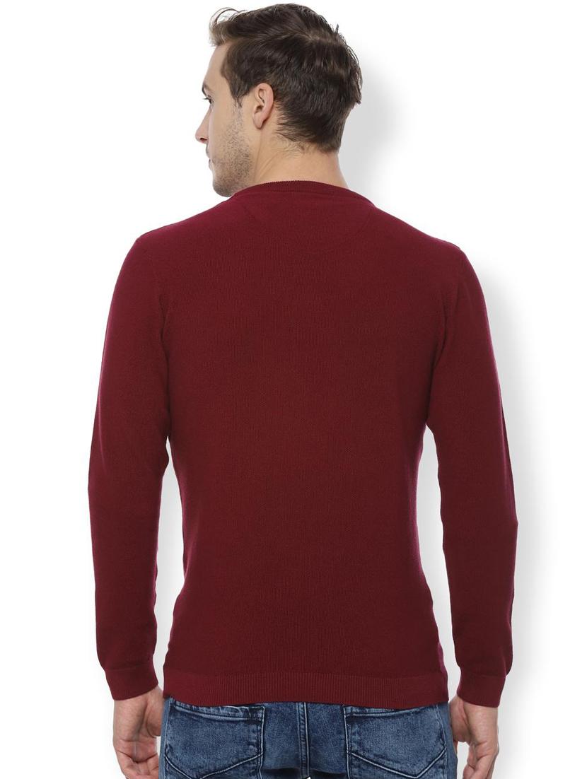 maroon solid pullover - 16616018 - Zoom Image - 2