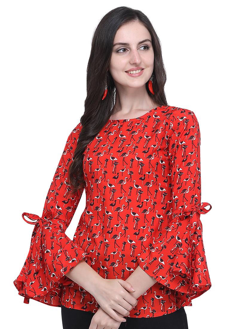 bell sleeved quirky top - 16616241 - Zoom Image - 2