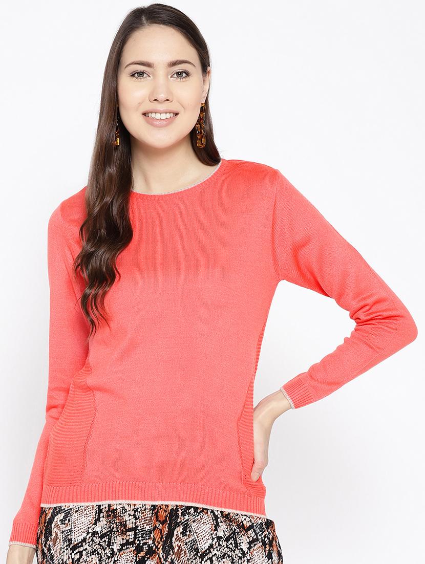 crew neck solid pullover - 16616292 - Zoom Image - 2