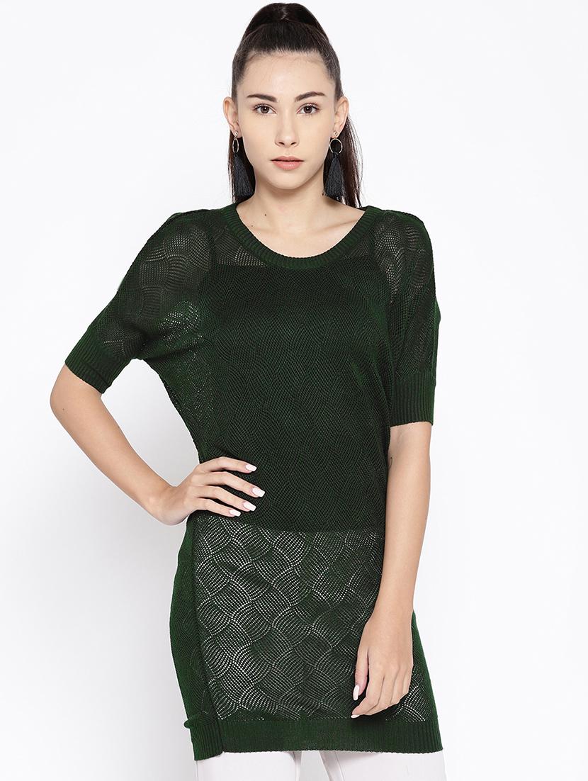 round neck long pullover - 16616299 - Zoom Image - 2