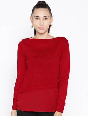 boat neck solid pullover - 16616301 - Standard Image - 2