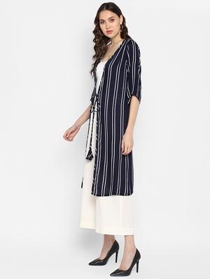 navy blue rayon shrug - 16616369 - Standard Image - 2