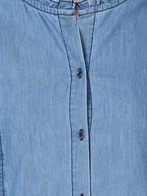 ruffle detail denim shirt dress - 16616446 - Standard Image - 5