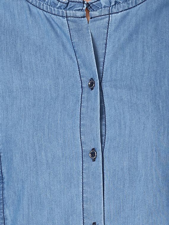 ruffle detail denim shirt dress - 16616446 - Zoom Image - 5
