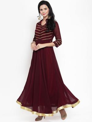gota work anarkali kurta - 16618083 - Standard Image - 2