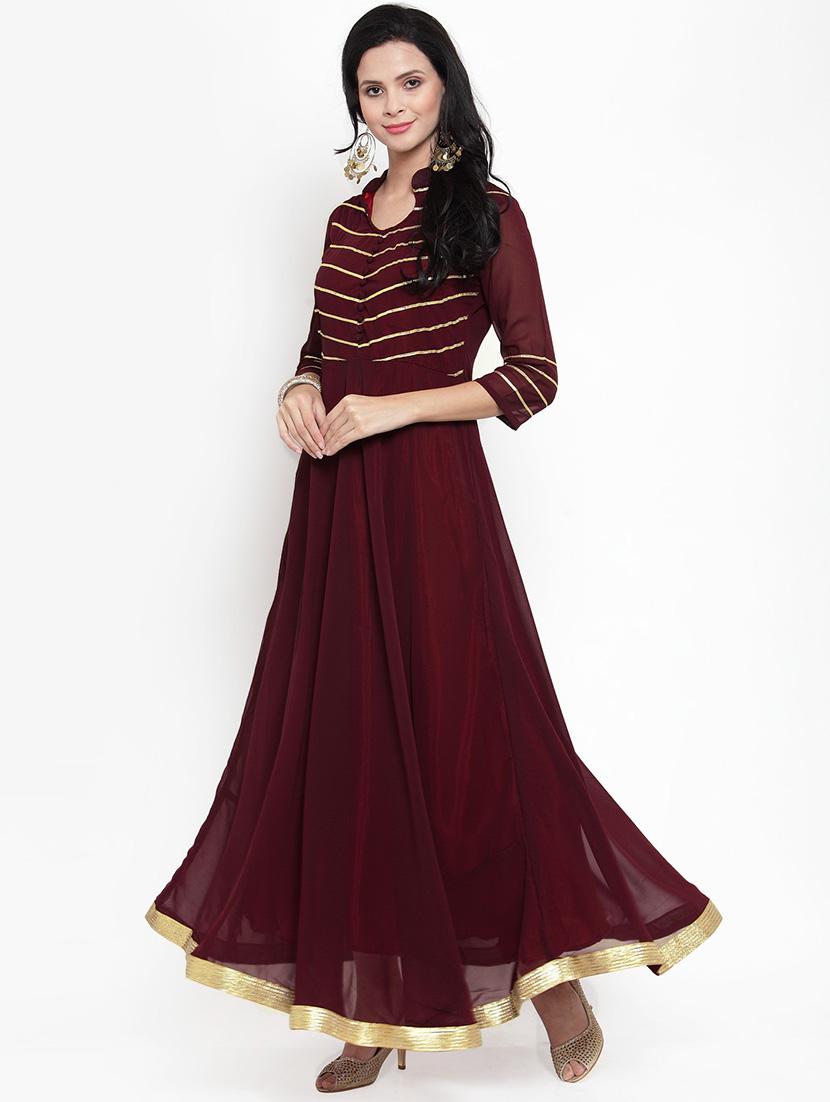 gota work anarkali kurta - 16618083 - Zoom Image - 2