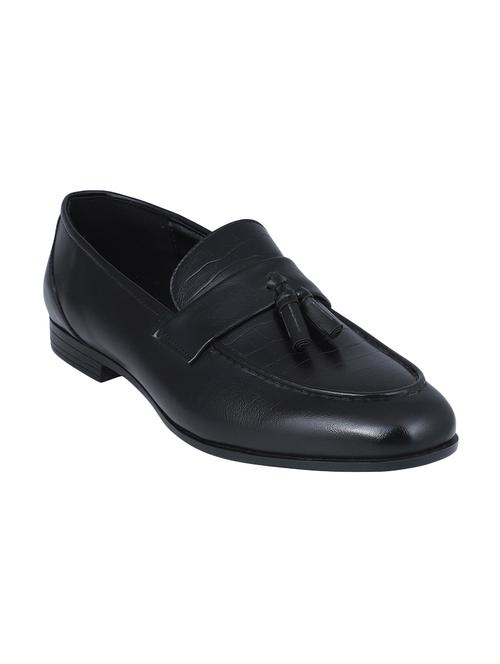 black leather tassel slip ons - 16618145 - Standard Image - 1