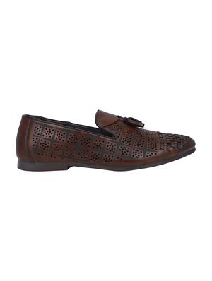 brown leather tassel slip ons - 16618150 - Standard Image - 2
