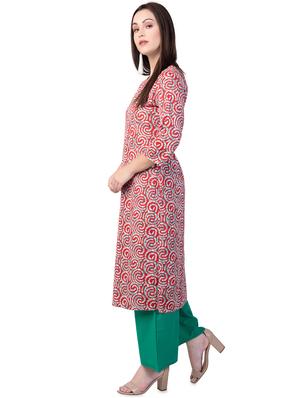 printed straight kurta - 16618164 - Standard Image - 2