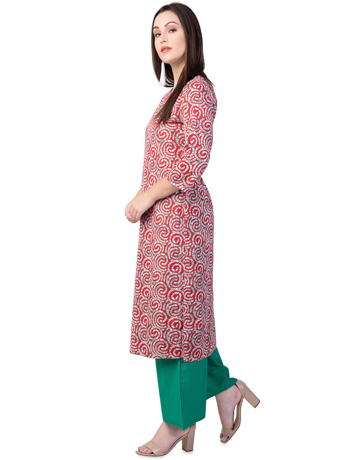 printed straight kurta - 16618164 - Zoom Image - 2