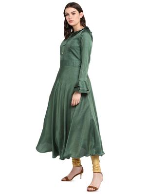 pleated yoke flared kurta - 16618390 - Standard Image - 2