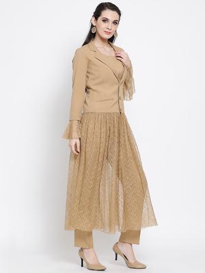 lapel neck floral laced jacket - 16618574 - Standard Image - 2