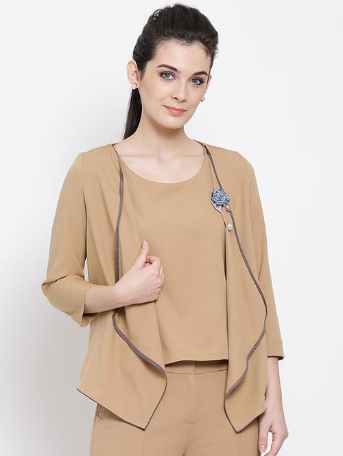 waterfall neck long sleeved shrug - 16618576 - Standard Image - 1
