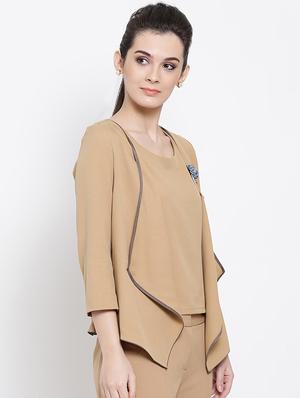 waterfall neck long sleeved shrug - 16618576 - Standard Image - 2