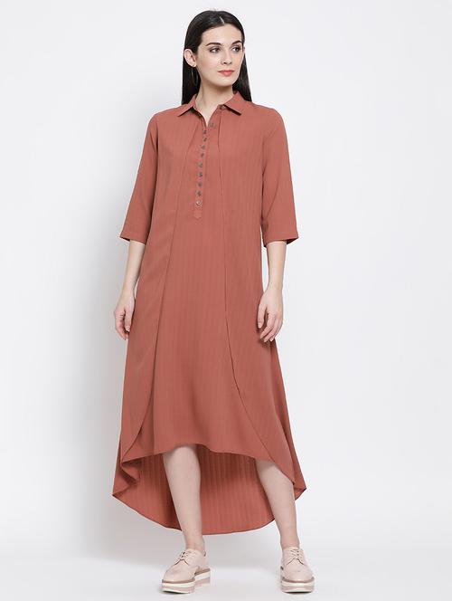 button detail layered dress - 16618602 - Standard Image - 1