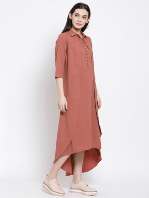 button detail layered dress - 16618602 - Standard Image - 2