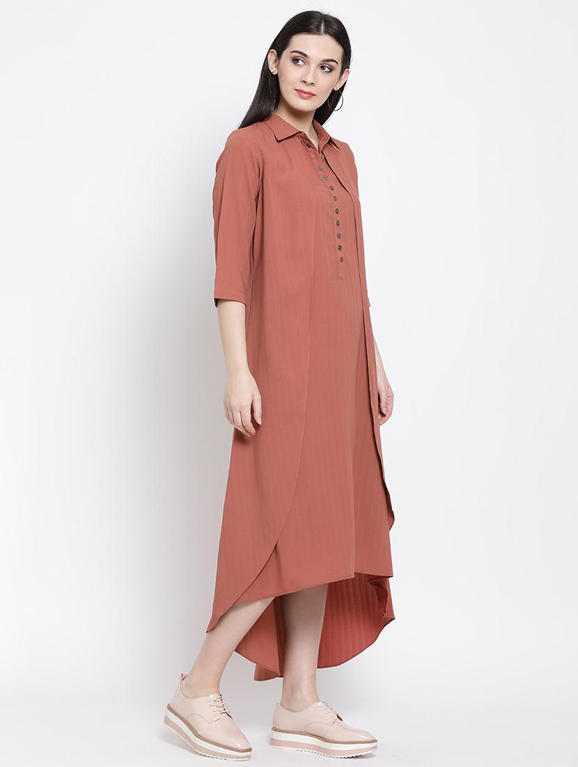 button detail layered dress - 16618602 - Zoom Image - 2