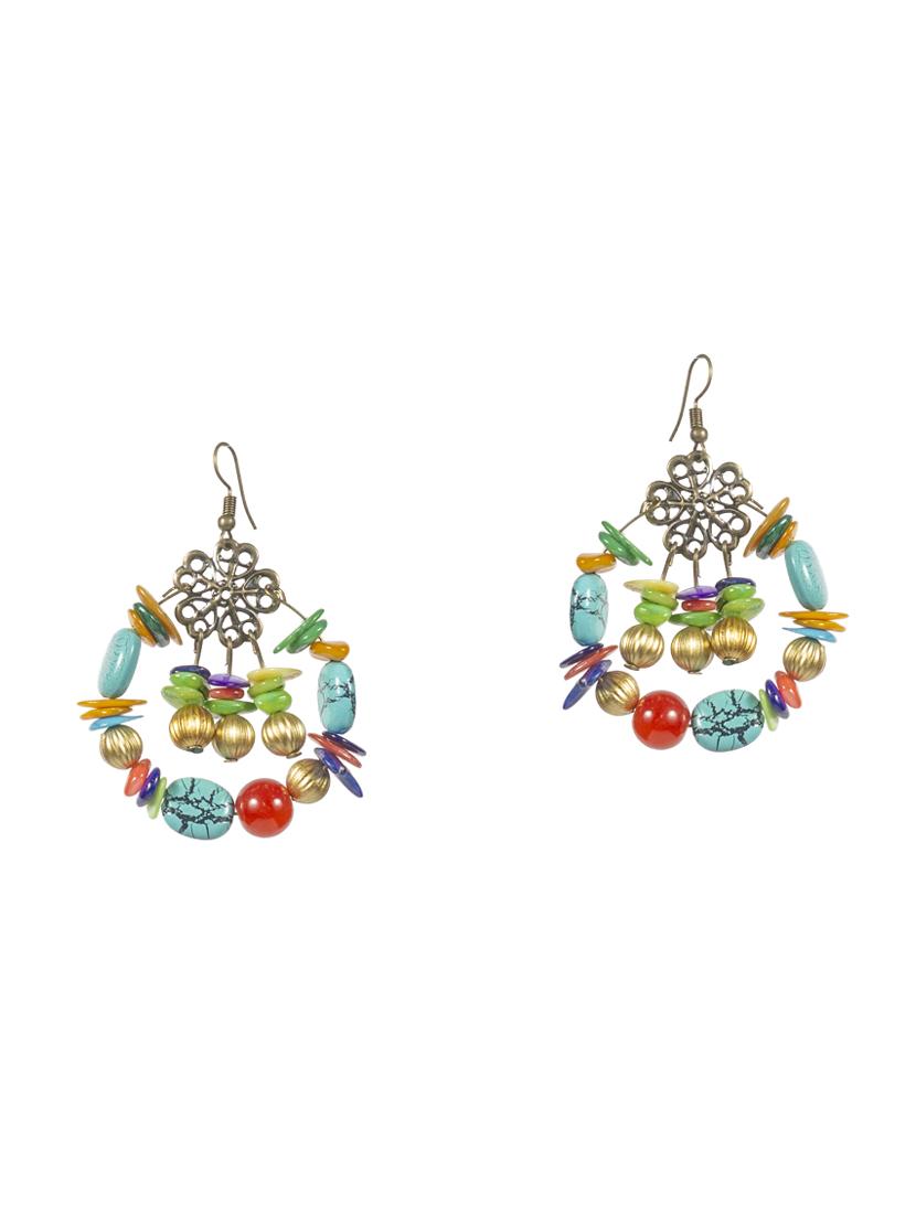 multi colored metal drop earring - 16618636 - Zoom Image - 2