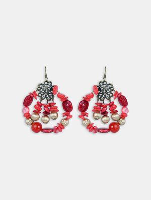 red metal drop earring - 16618638 - Standard Image - 2