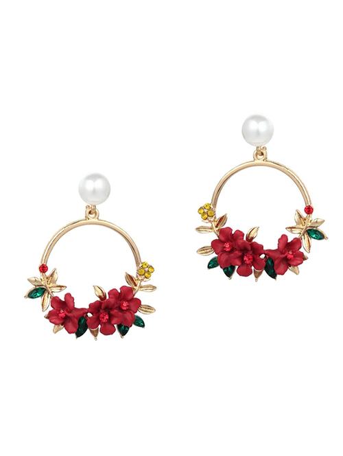 red metal drop earring - 16618662 - Very Small Image - 1