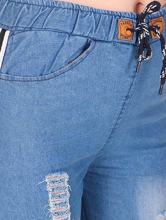 drawstring waist distressed jean - 16618785 - Zoom Image - 5