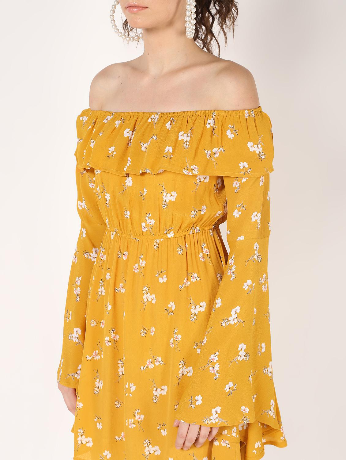 off shoulder bell sleeved a-line dress - 16618848 - Zoom Image - 5