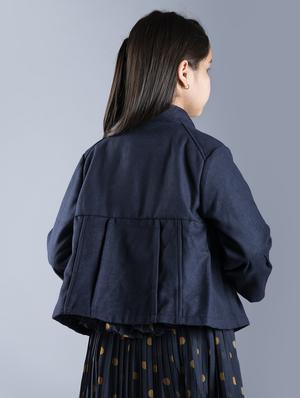 pleated long sleeved coatigan jacket - 16618974 - Standard Image - 2
