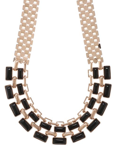 black gold plated short necklace - 16619124 - Standard Image - 1